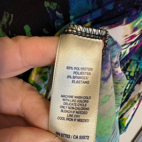 Rafaella Multicolor Abstract Print Tie-Hem Top   XLARGE    #F - Picture 6 of 7